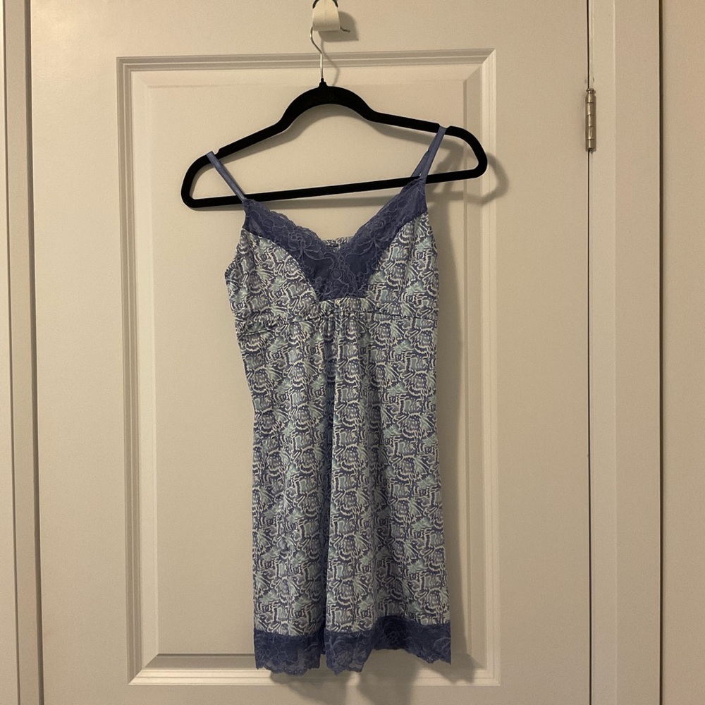 Montelle Intimates Slip Dress with Print and Lace Detailing